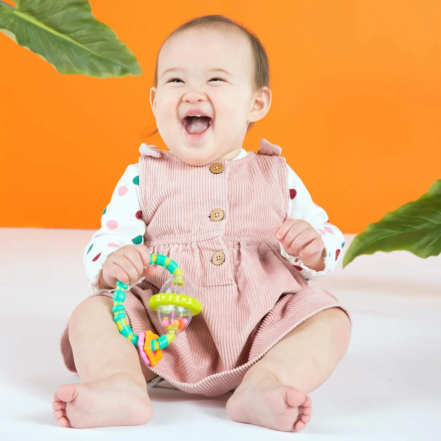 Bright Starts Soothers & Shakers 7pc Gift Set - BPA-Free Baby Rattles, Teethers and Stroller Toys, Unisex, Newborn 
