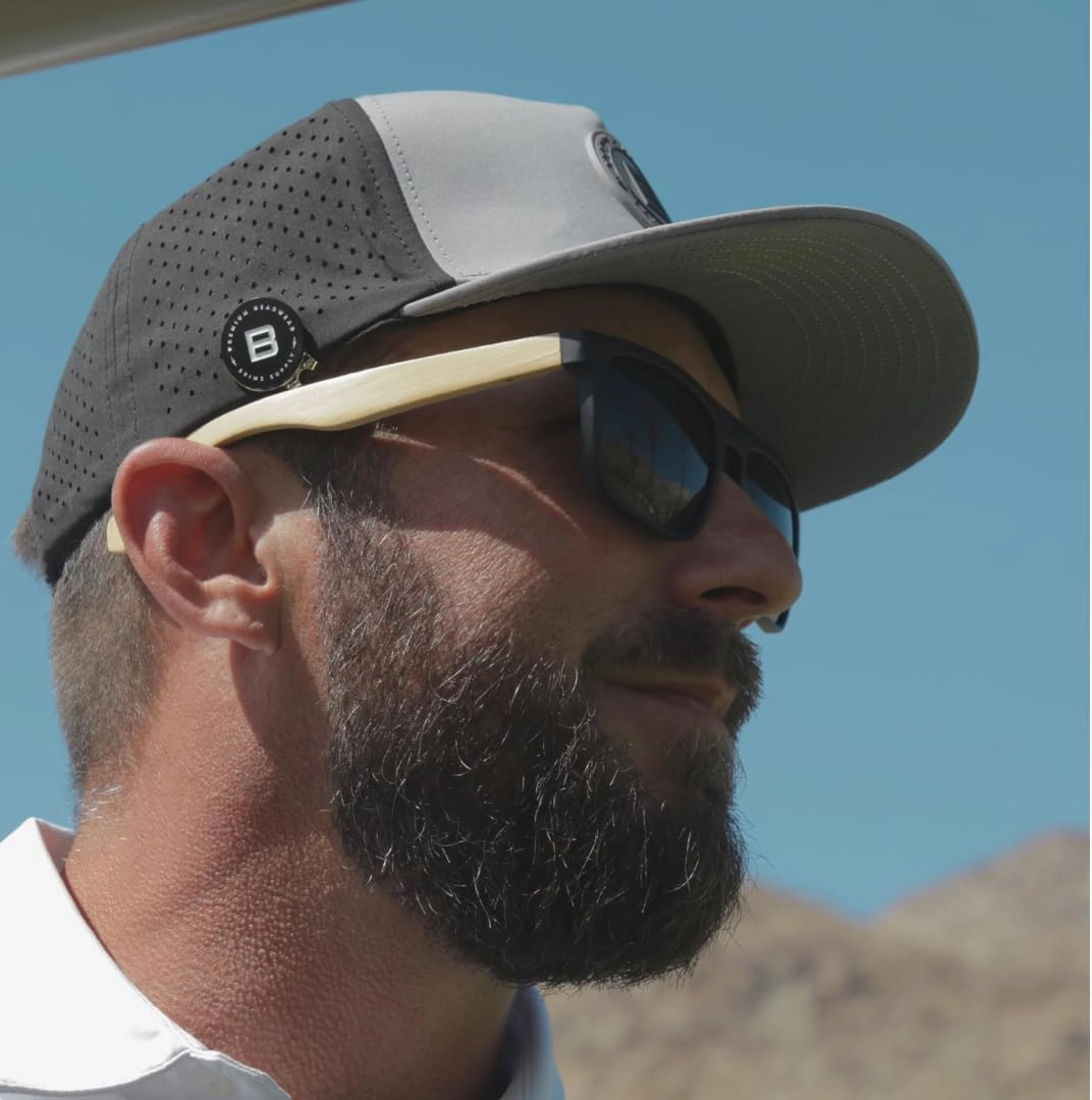 BRIMZ Golf Performance Hat - Tee Holder & Magnetic Ball Marker - Breathable, Sweat & Water Resistant Golfing Snapback Hat