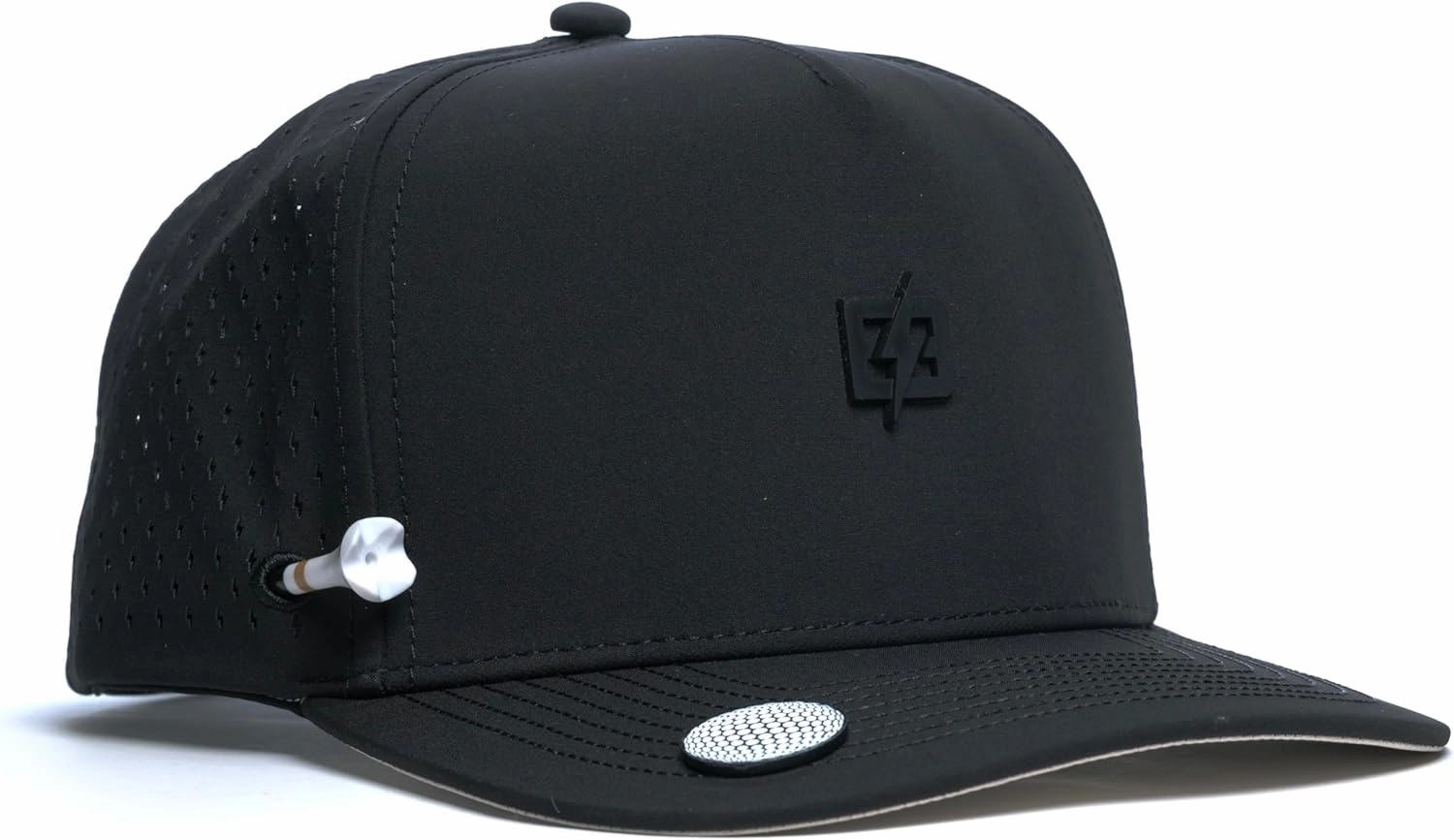 BRIMZ Golf Performance Hat - Tee Holder & Magnetic Brim - Breathable Sweat & Water Resistant Golfing Snapback Cap