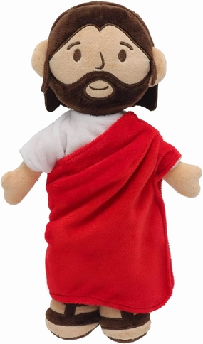 Brown Jesus Plush Doll Guardian Stuffed Animal Baptism plushie Savior Toy Gifts for Church Sunday School Religious Easter Gift (RED)