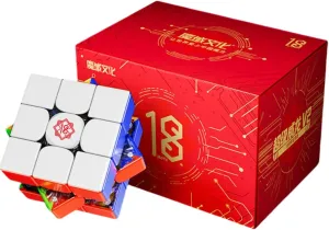 Bukefuno MoYu Super weilong v2 18th Anniversary Version 3x3 Magnetic Cube Speed Stickerless Magic Cube Puzzle 3x3x3 Toys(18th Anniversary Edition)