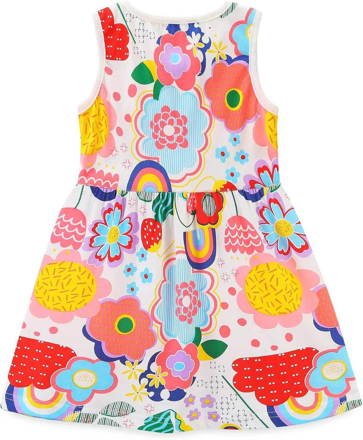 Bumeex Toddler Girls Clothes Cotton Short Sleeve Casual Girls Dresses for Kids 2-7 Years