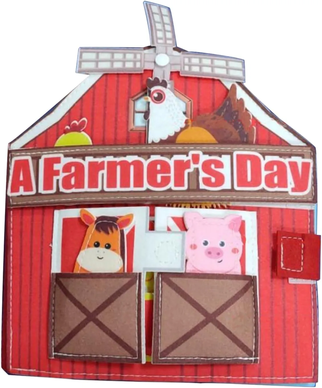 Busy Board for 1 2 3 4 Year Old,Farm Animals Quiet Busy Book for Toddlers,Montessori Toys Educational Felt Learning Activity Books,Airplane Car Travel for Boys and Girls Birthday Gifts