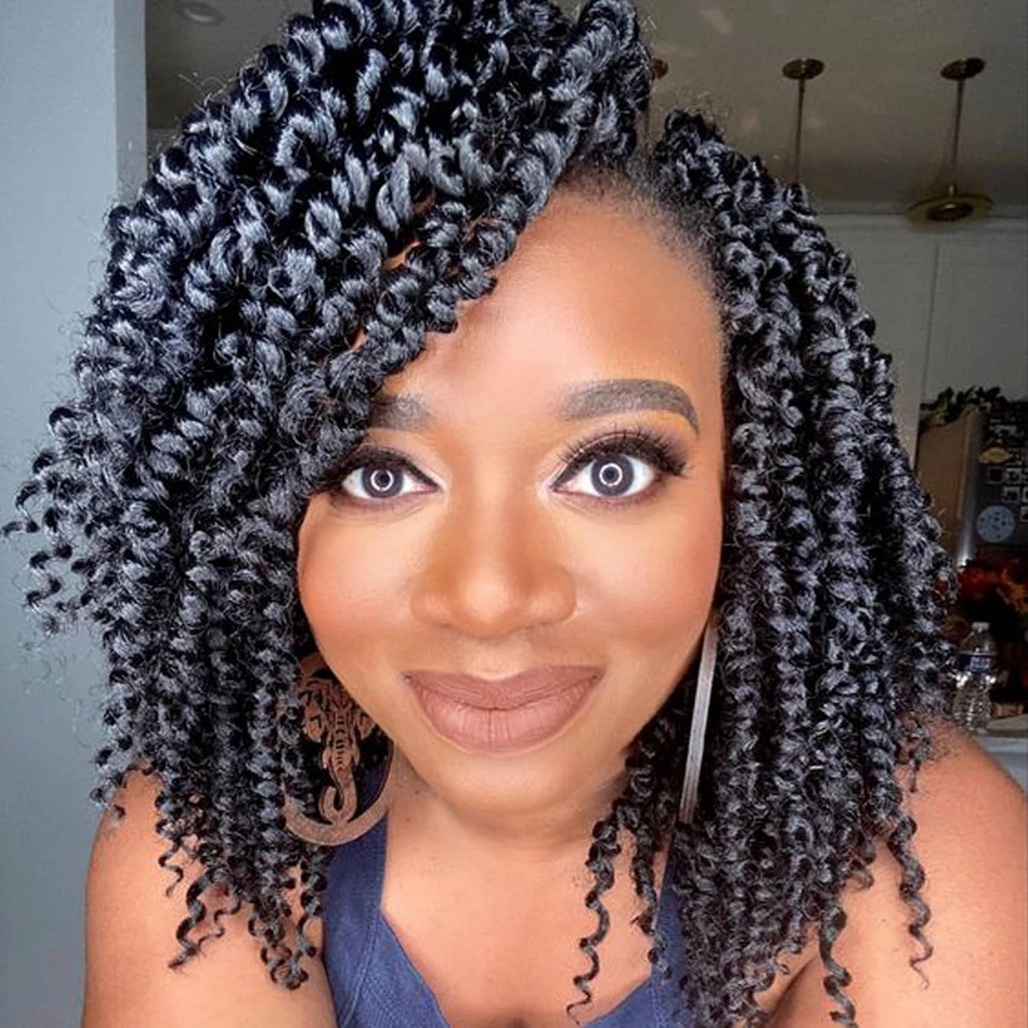 Callia Passion Twist Hair 10 Inch 9 Packs Pre twisted Passion Twist Crochet Hair Pre Looped Crochet Hair for Black Women, Soft Crochet Passion Twist Hair 1B