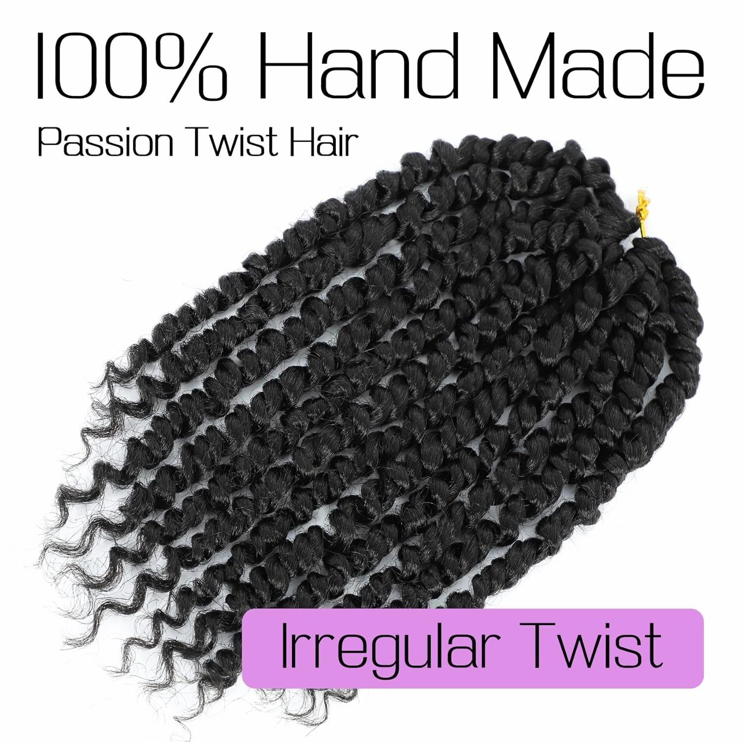 Callia Passion Twist Hair 10 Inch 9 Packs Pre twisted Passion Twist Crochet Hair Pre Looped Crochet Hair for Black Women, Soft Crochet Passion Twist Hair 1B