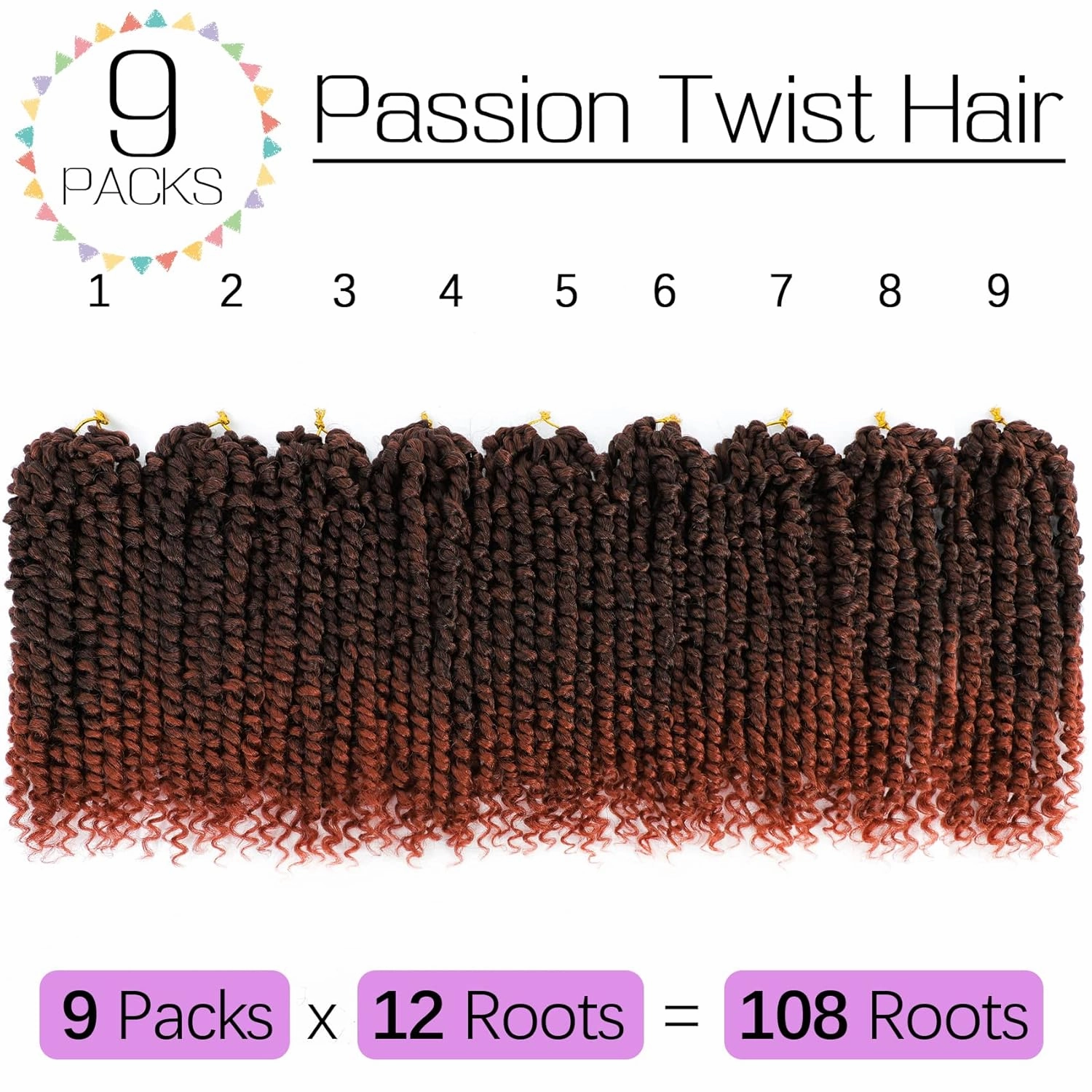Callia Passion Twist Hair 10 Inch Passion Twist Crochet Hair 9 Packs Crochet Hair for Black Women Pre twisted Crochet Passion Twist Hair Pre Looped T350