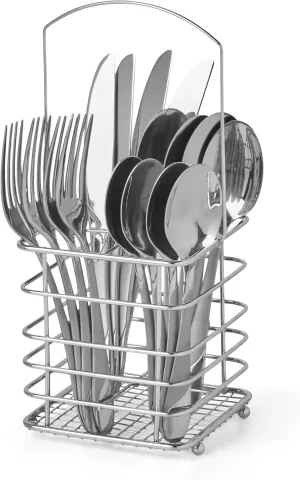 Cambridge Swirl Sand Piece Flatware Set with Caddy, 16 Count