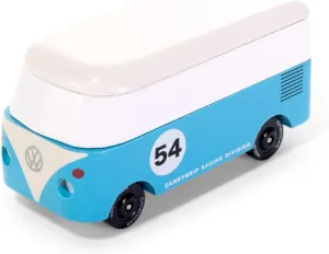CANDYCAR® Wooden Diecast Collection - VW T1 Smoky Blue, Premium Handcrafted Beech Wood Toy Car