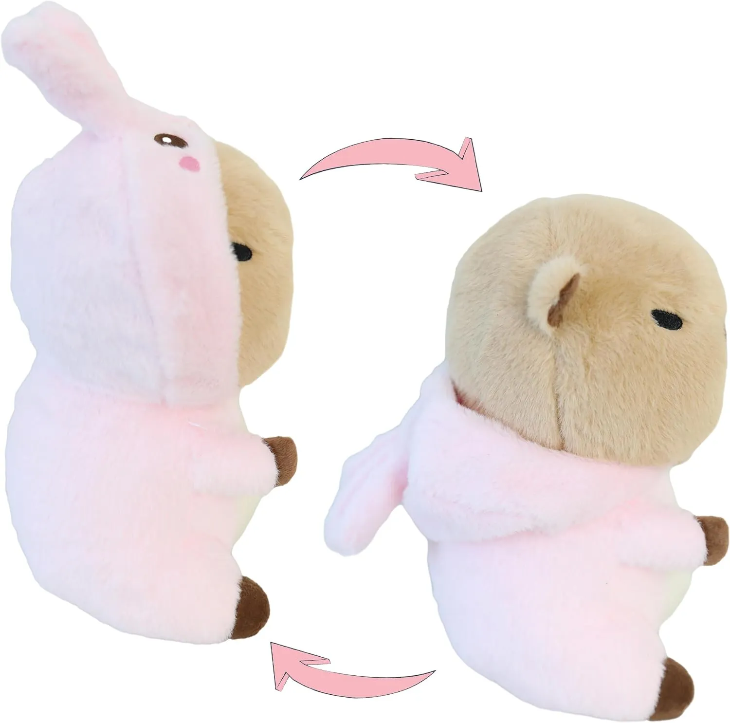 Capybara - Duckling Duck Stuffed Animal Capybara Wearing Pink Duck Costume Plushies Dressed as Cute Funny Plush Toys for Kids Stuffed Animals Gift for Lover 10 Inch