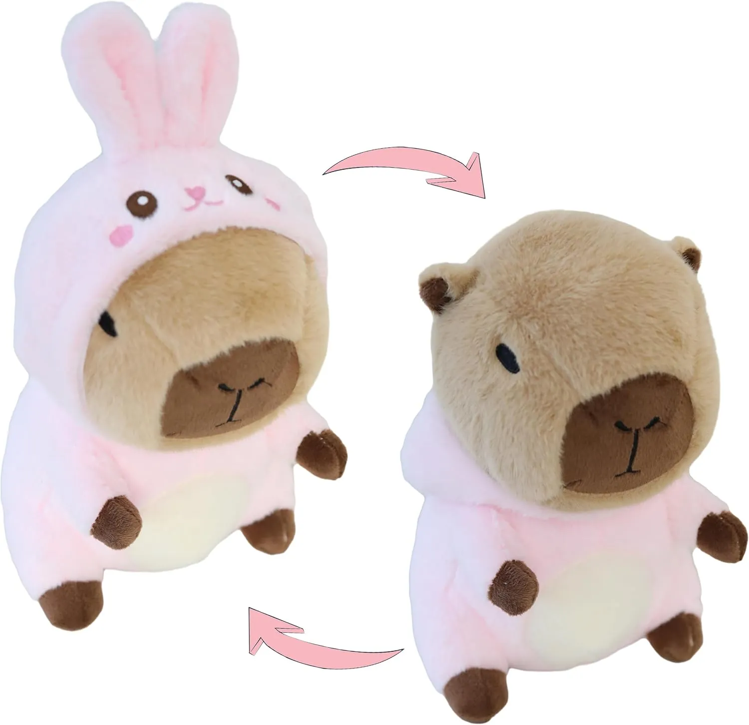Capybara - Duckling Duck Stuffed Animal Capybara Wearing Pink Duck Costume Plushies Dressed as Cute Funny Plush Toys for Kids Stuffed Animals Gift for Lover 10 Inch
