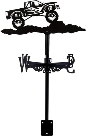 Car Weathervane Metal Weather Vane, Retro Buggy Mountain Bike Farm Scene Garden Stake Wind Vane, Decorative Wind Direction Indicator for Outdoor Farm