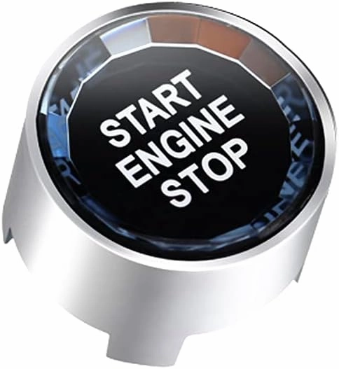 Car Crystal Style Start Stop Engine Switch Button/Engine Power Ignition Start Stop Button Replacement for BMW 1 2 3 5 6 7 X1 X2 X3 X4 X5 X6 Series (Fit for: F Chassis/G Chassis) (Silver)