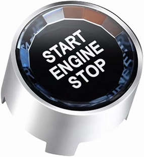 Car Crystal Style Start Stop Engine Switch Button/Engine Power Ignition Start Stop Button Replacement for BMW 1 2 3 5 6 7 X1 X2 X3 X4 X5 X6 Series (Fit for: F Chassis/G Chassis) (Silver)