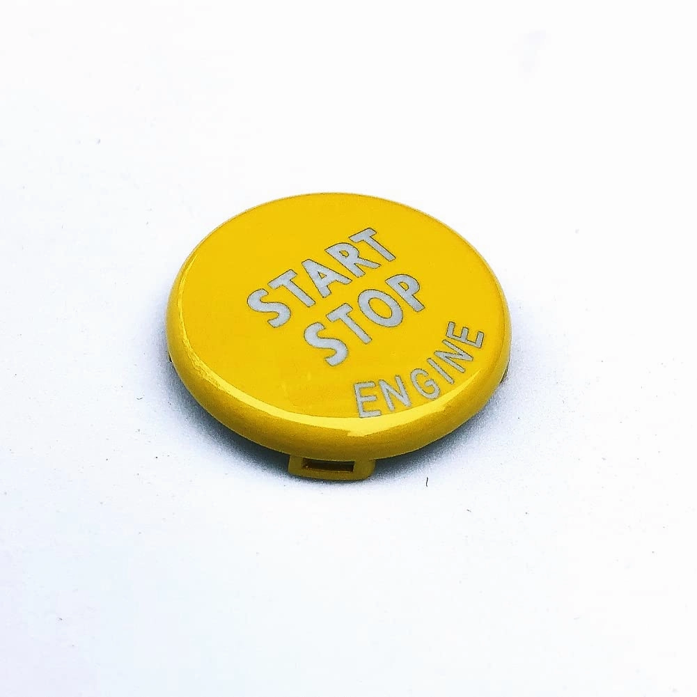 Car Engine Start Stop Switch Button Replace Cover for BMW 1 3 5 Series X1 X3 X5 X6 Z4 E Chassis E81 E87 E90 E91 E92 E93 E60 E84 E83 E70 E71 E72 E89 (Yellow)