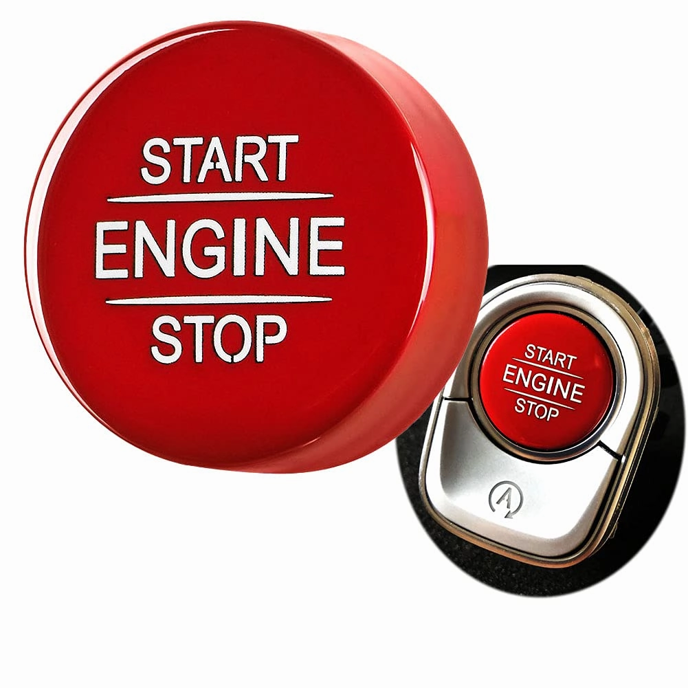 Car Start Stop Engine Push Switch Buttons Cover Trim Replacement Fit for Mercedes Benz A B CLA GLA GLB Class W177 W247 C118 X247 2020  (Red)