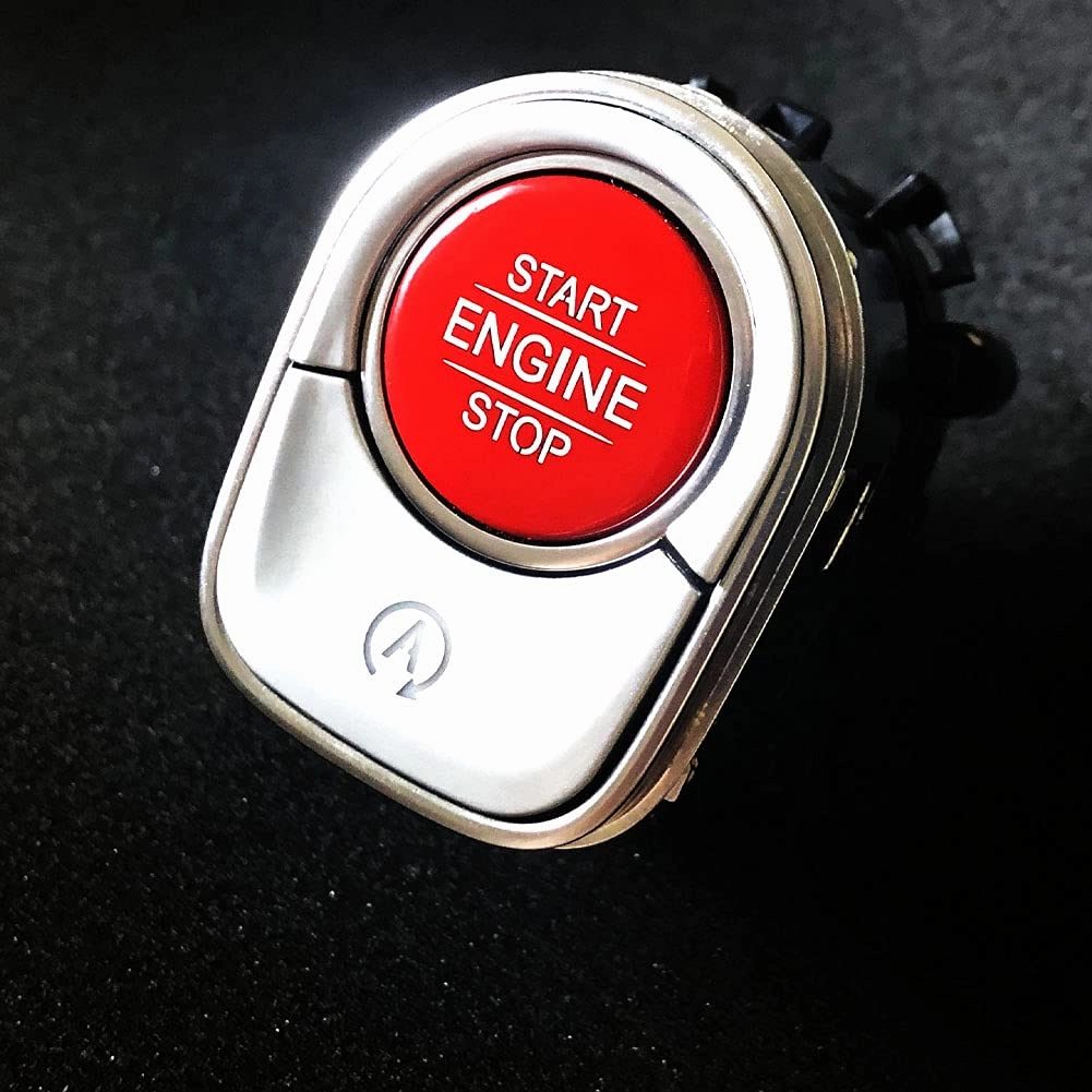 Car Start Stop Engine Push Switch Buttons Cover Trim Replacement Fit for Mercedes Benz A B CLA GLA GLB Class W177 W247 C118 X247 2020  (Red)