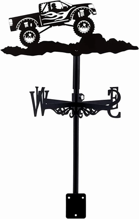 Car Weathervane Metal Weather Vane, Retro Buggy Mountain Bike Farm Scene Garden Stake Wind Vane, Decorative Wind Direction Indicator for Outdoor Farm