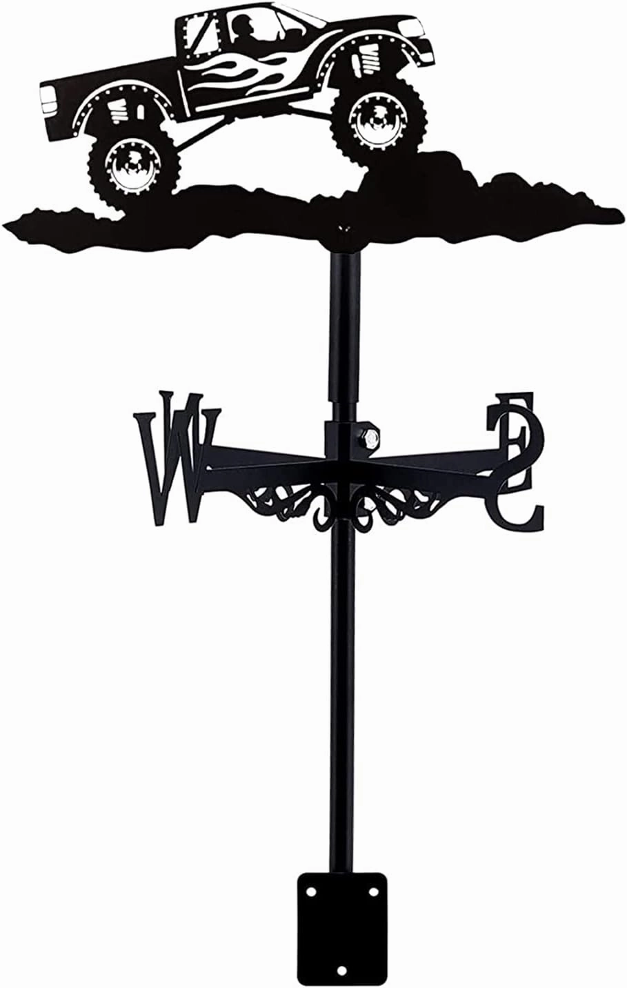 Car Weathervane Metal Weather Vane, Retro Buggy Mountain Bike Farm Scene Garden Stake Wind Vane, Decorative Wind Direction Indicator for Outdoor Farm