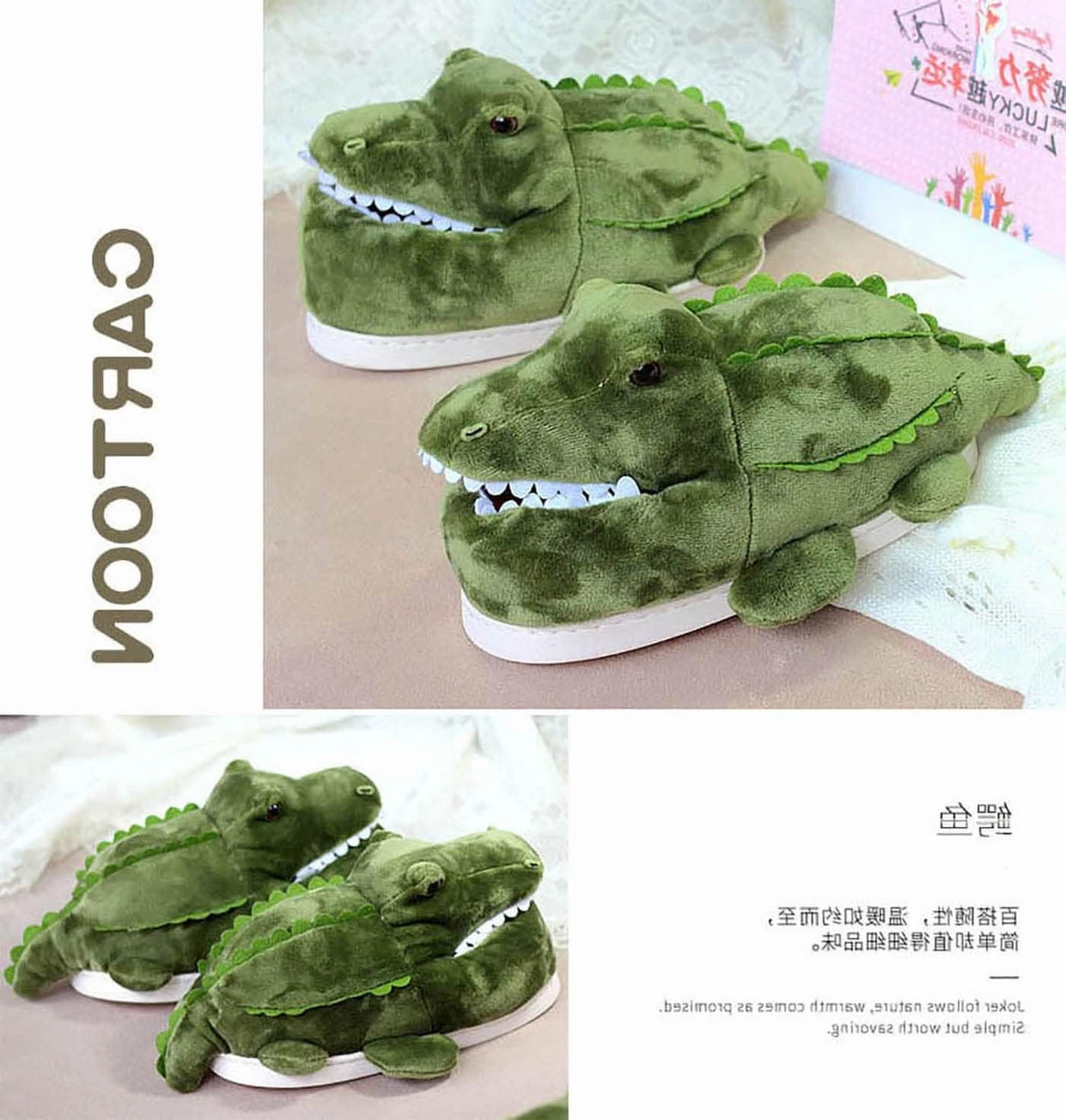 Cartoon fuzzy furry animal slippers for Adults Kids to keep warm in winter flannel slippers soft and Cozy home shoes
