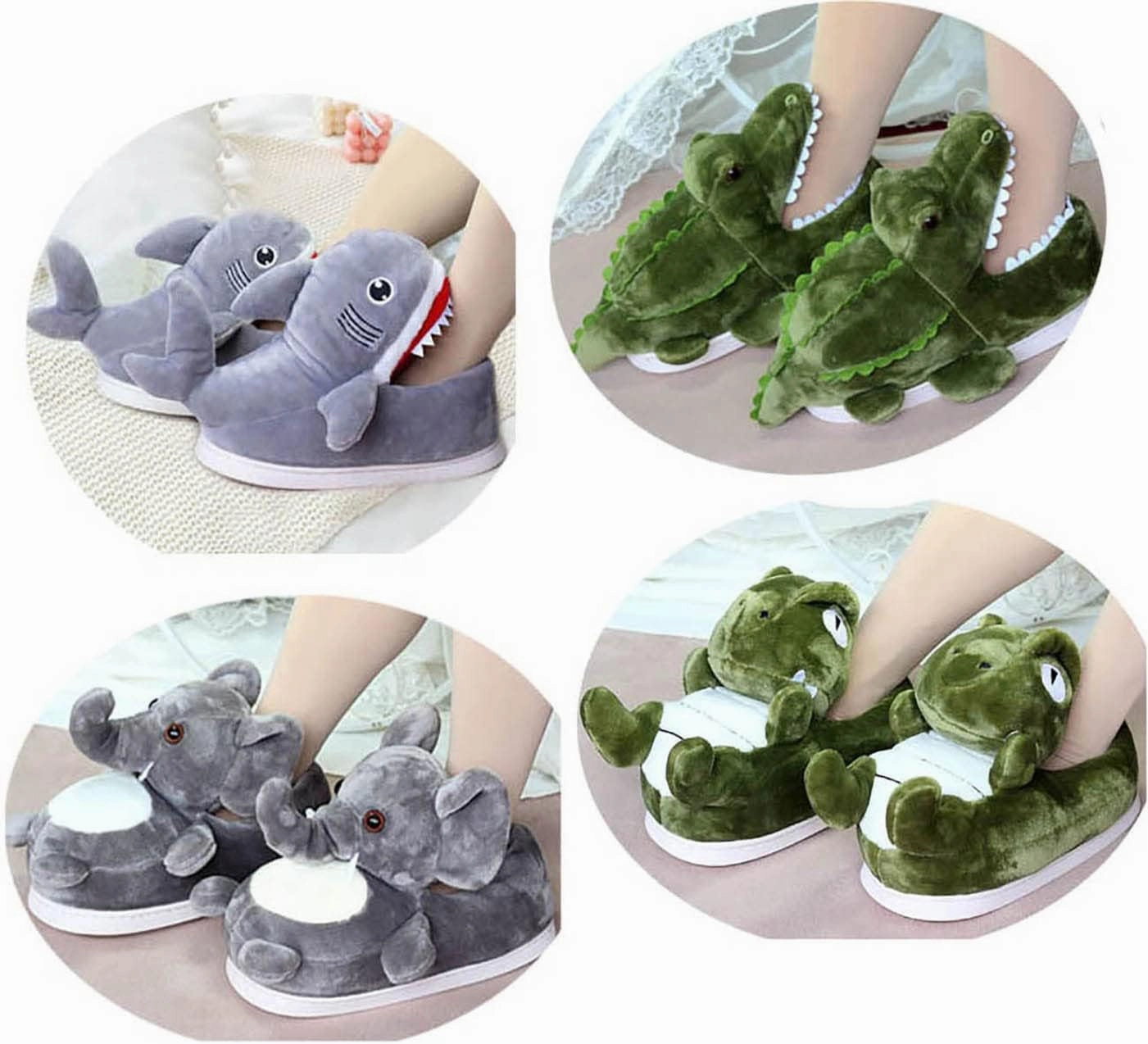 Cartoon fuzzy furry animal slippers for Adults Kids to keep warm in winter flannel slippers soft and Cozy home shoes