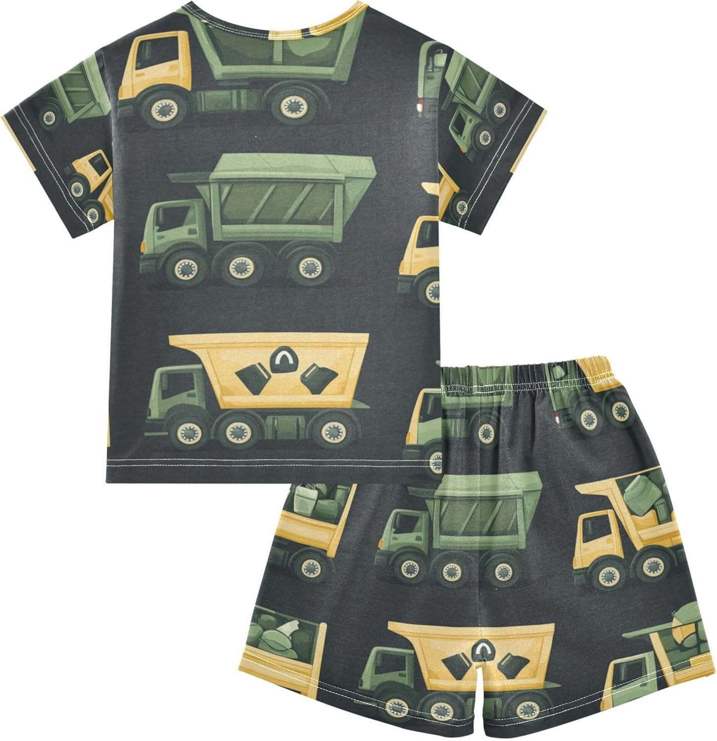 Cartoon Garbage Trucks Pajamas Short Set 2 Piece Summer Sleepwear