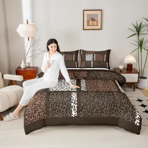 Castle Fairy Leopard Print Comforter Set and Bed Sheet Set Twin Size