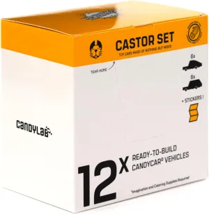Castor Set™ 12 Pack by Candylab Toys. Build and Decorate Your own Wooden Cars.