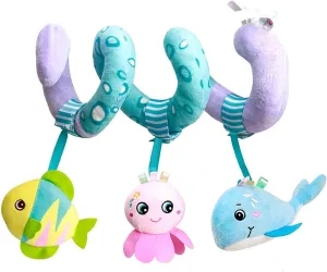 Caterbee Baby Stroller Toys, Activity Spiral Plush bar Toy Accessories, Car Seat Toy with Bell for boy or Girl 0 Months  (Ocean)