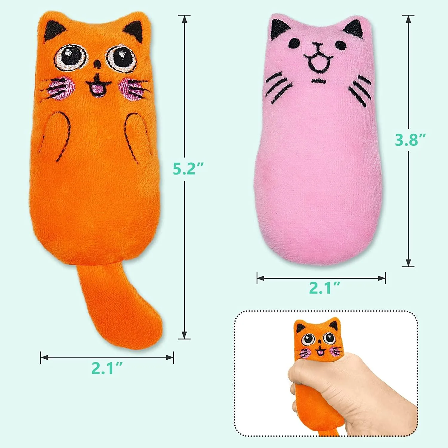 Catnip Toys, [8 PCS] Soft Plush Cat Nip Chew Toy for Indoor Cats, Interactive Kitten Pillow Kitty Teething Toy