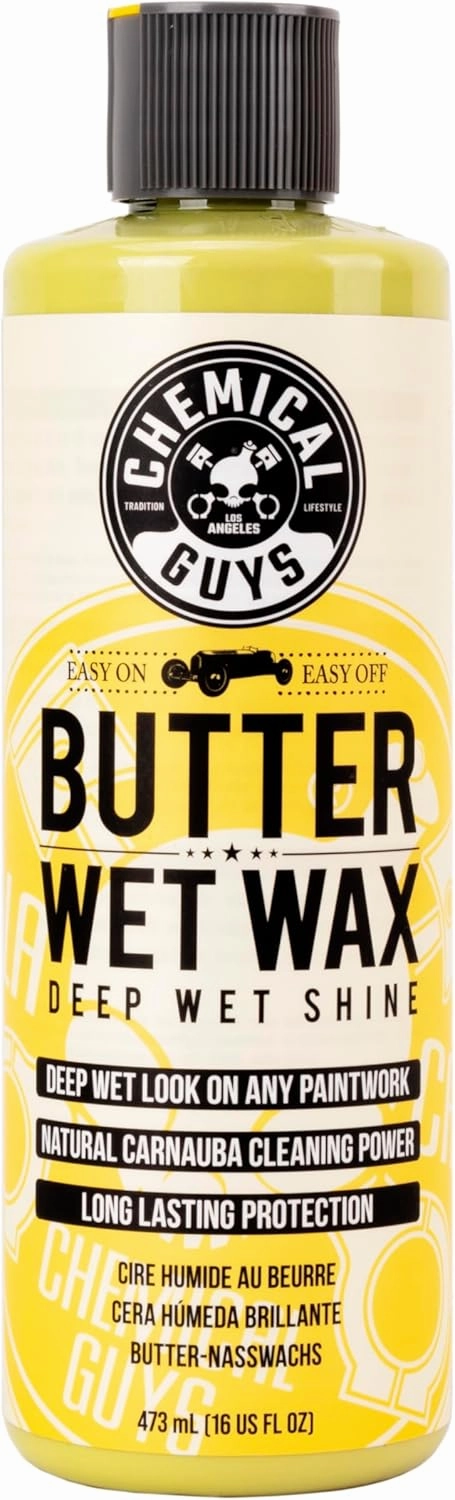 Chemical Guys WAC_201_16 Butter Wet Wax, Deep Wet Shine for Cars, Trucks, SUVs, RVs & More, 16 fl oz, Banana Scent
