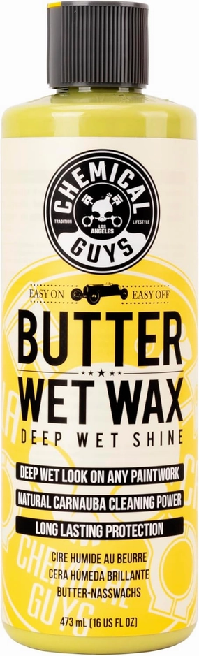 Chemical Guys WAC_201_16 Butter Wet Wax, Deep Wet Shine for Cars, Trucks, SUVs, RVs & More, 16 fl oz, Banana Scent