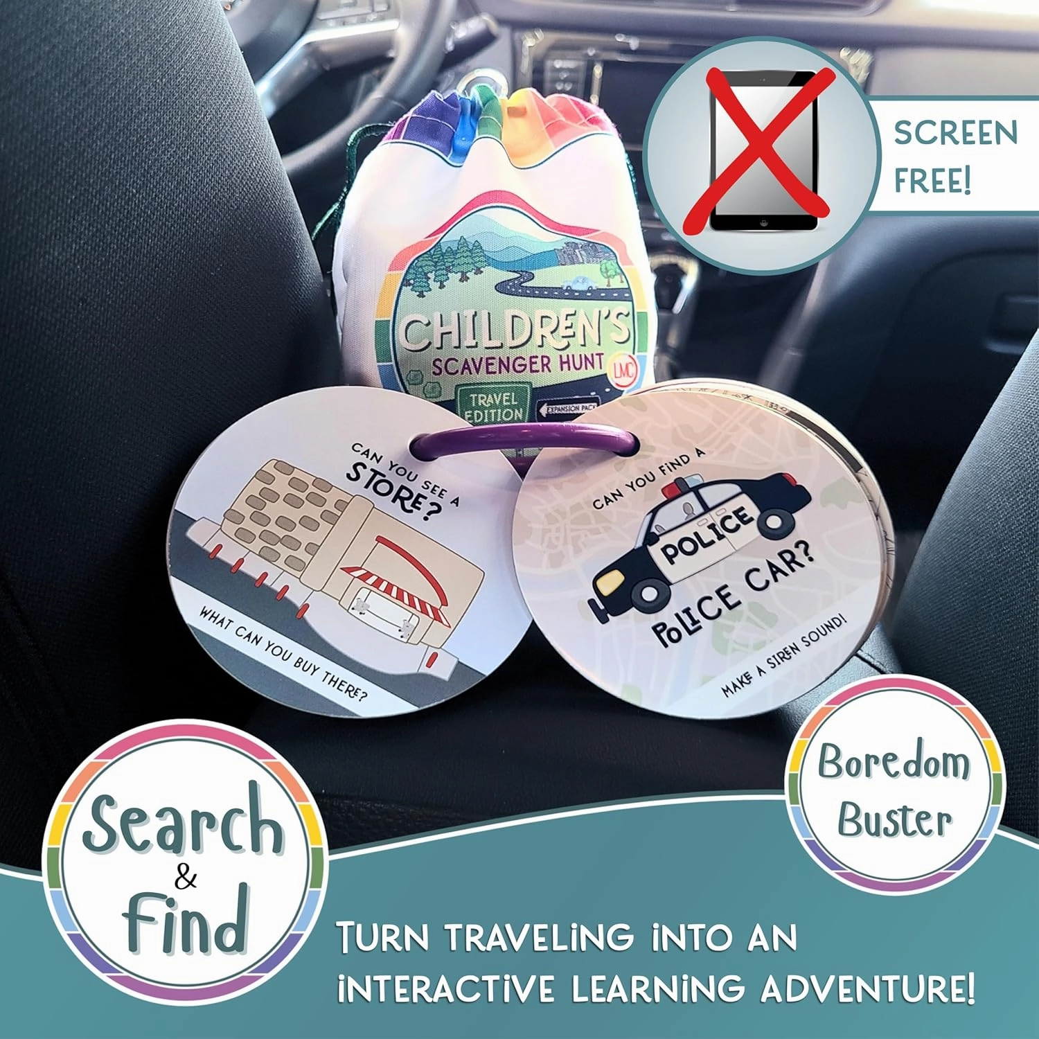 Children's Scavenger Hunt: Travel Edition - Expansion Pack | Toddler Car Activities | Road Trip Toys | Games for 2, 3 Year Old's & Up | Kids Educational Scavenger Hunt Cards