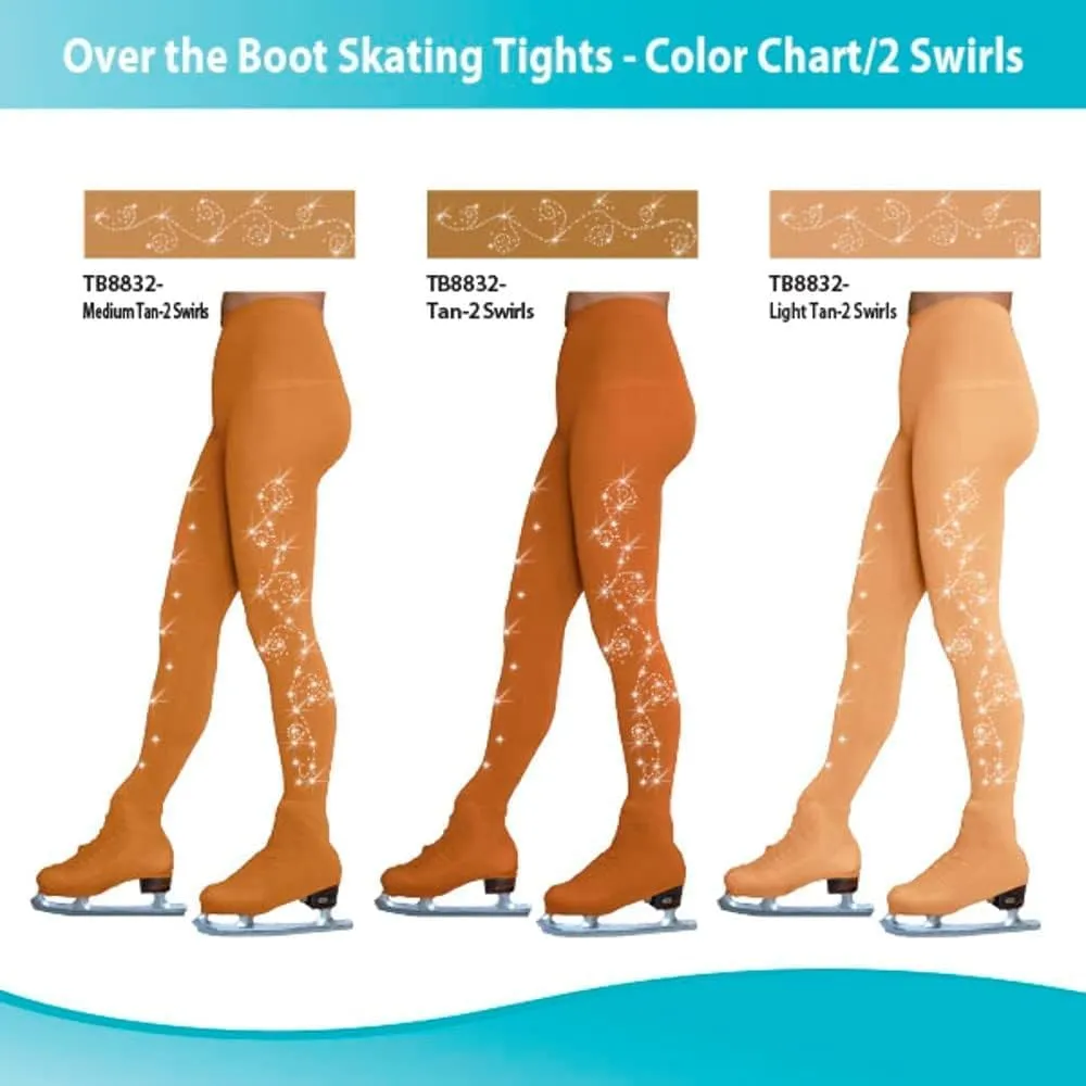 ChloeNoel Figure Skating Tan Over The Boot Tights TB8832