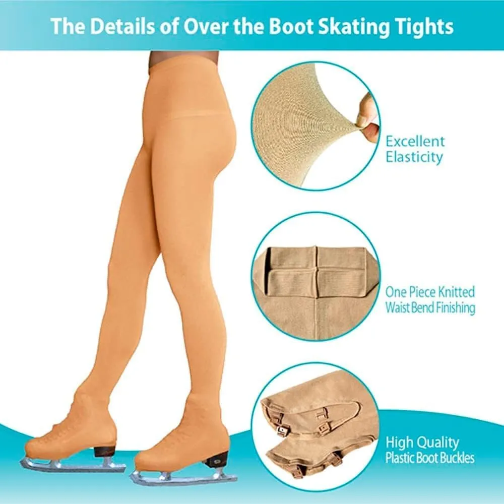 ChloeNoel Figure Skating Tan Over The Boot Tights TB8832