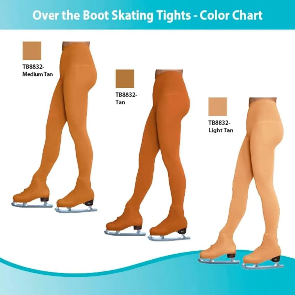 ChloeNoel Figure Skating Tan Over The Boot Tights TB8832