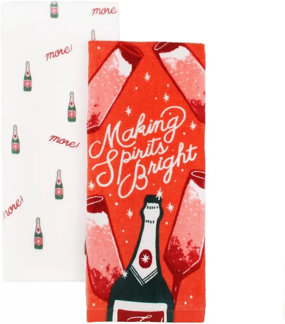 Christmas Holiday Kitchen Dish Towel Set of 2 (Making Spirits Bright)