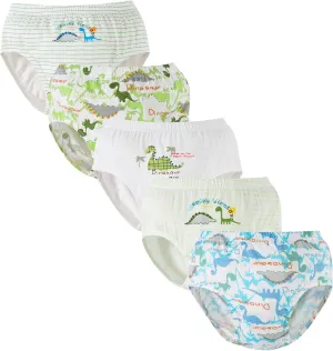 CHUNG Toddlers Little Boys 2-9Y Cotton Briefs Underwear Pack of 5/6 Car Dinosaur