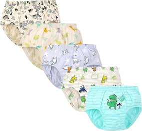 CHUNG Toddlers Little Boys 2-9Y Cotton Briefs Underwear Pack of 5/6 Car Dinosaur