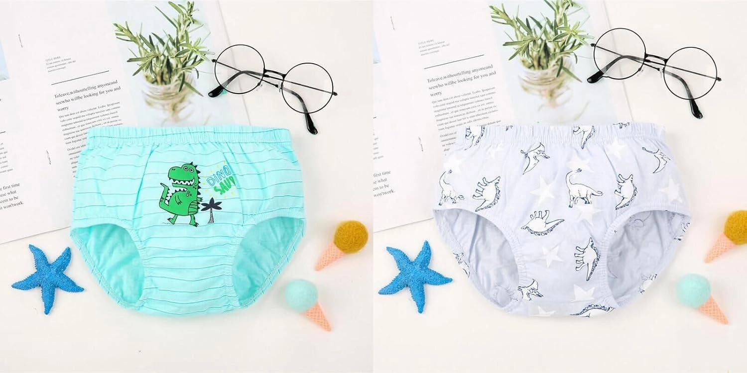 CHUNG Toddlers Little Boys 2-9Y Cotton Briefs Underwear Pack of 5/6 Car Dinosaur