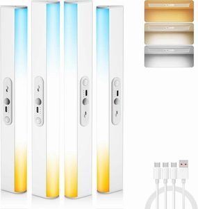 Closet Lights Wireless with Eye-Protection Design, Closet Motion Sensor Light with Remote and Magnetic, Rechargeable Motion Sensor Light with 3000/4000/6500K and Dimmable,Cabinet Lights with 90 CRI