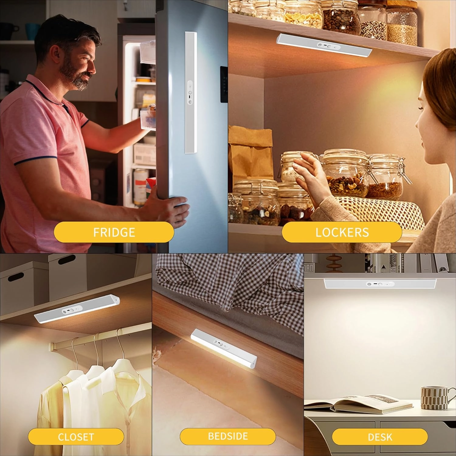Closet Lights Wireless with Eye-Protection Design, Closet Motion Sensor Light with Remote and Magnetic, Rechargeable Motion Sensor Light with 3000/4000/6500K and Dimmable,Cabinet Lights with 90 CRI