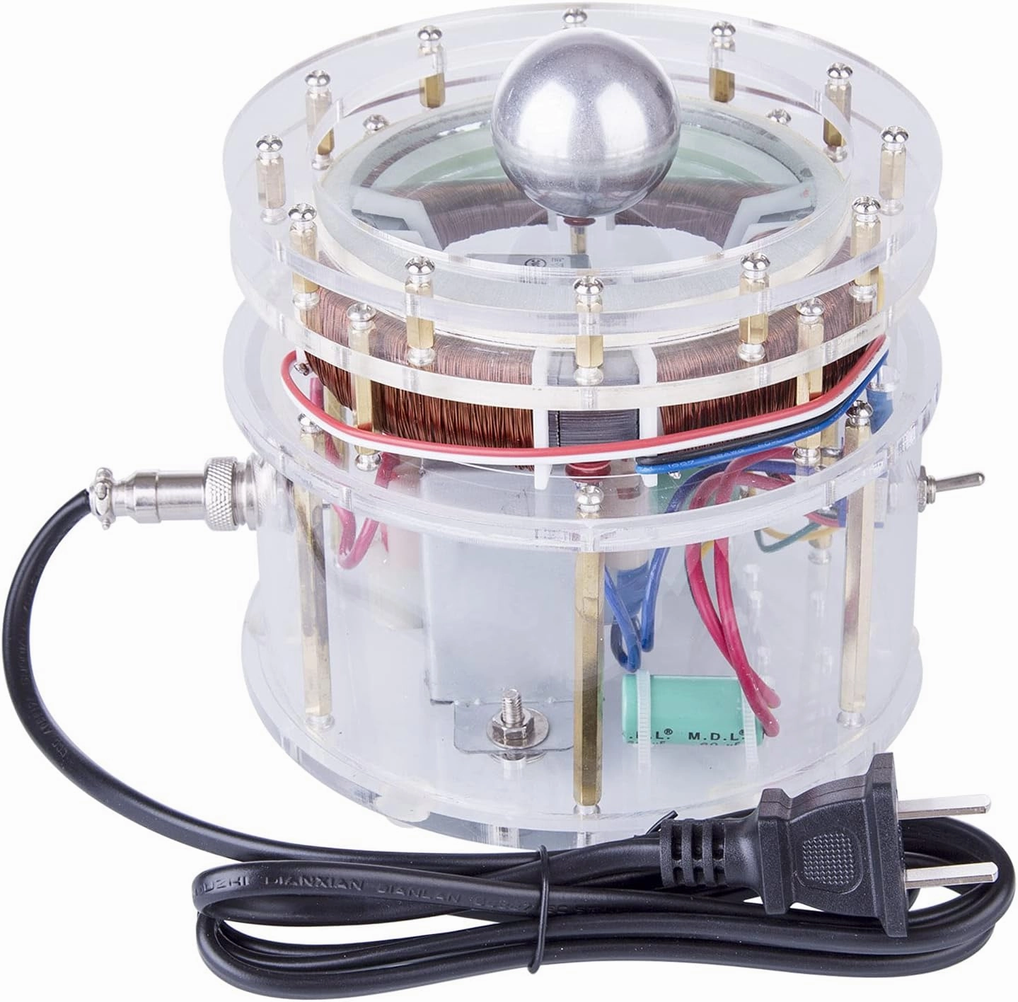 Coil Motor Desktop DIY Kit, Coil Motor Generator Model for Egg of Columbus, Experimental Science Creative Gift for Education Physics Teaching - Aluminum Ball Version