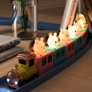 Colorful Life Interactive Train Night Light – Sensor Engine Cars, Magnetic Connection, Rechargeable, Warm & White LED(Locomotive (Without Music))