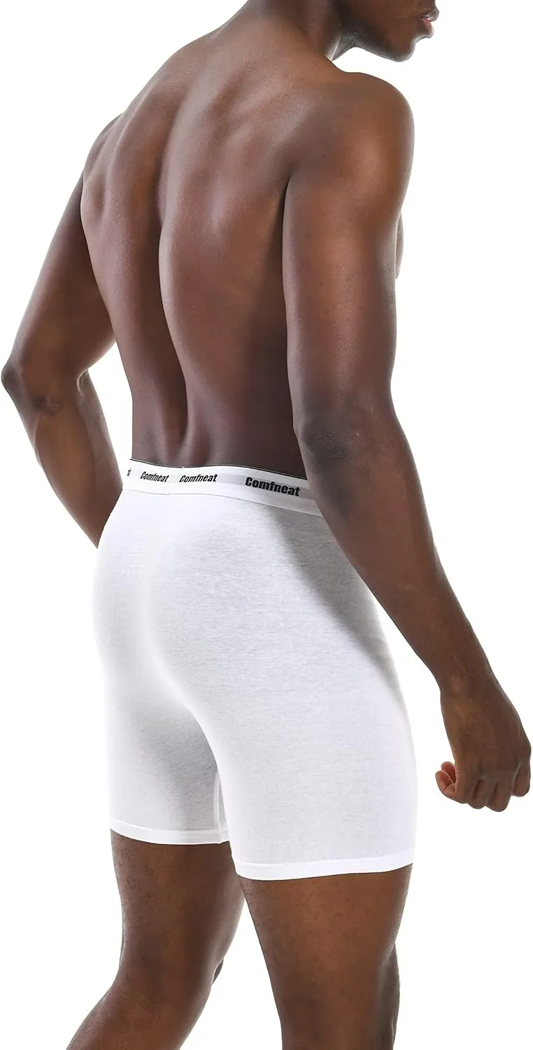Comfneat Men's 6-Pack Boxer Briefs Soft Breathable Underwear S-XXL Open Fly