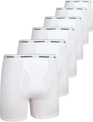 Comfneat Men's 6-Pack Boxer Briefs Soft Breathable Underwear S-XXL Open Fly