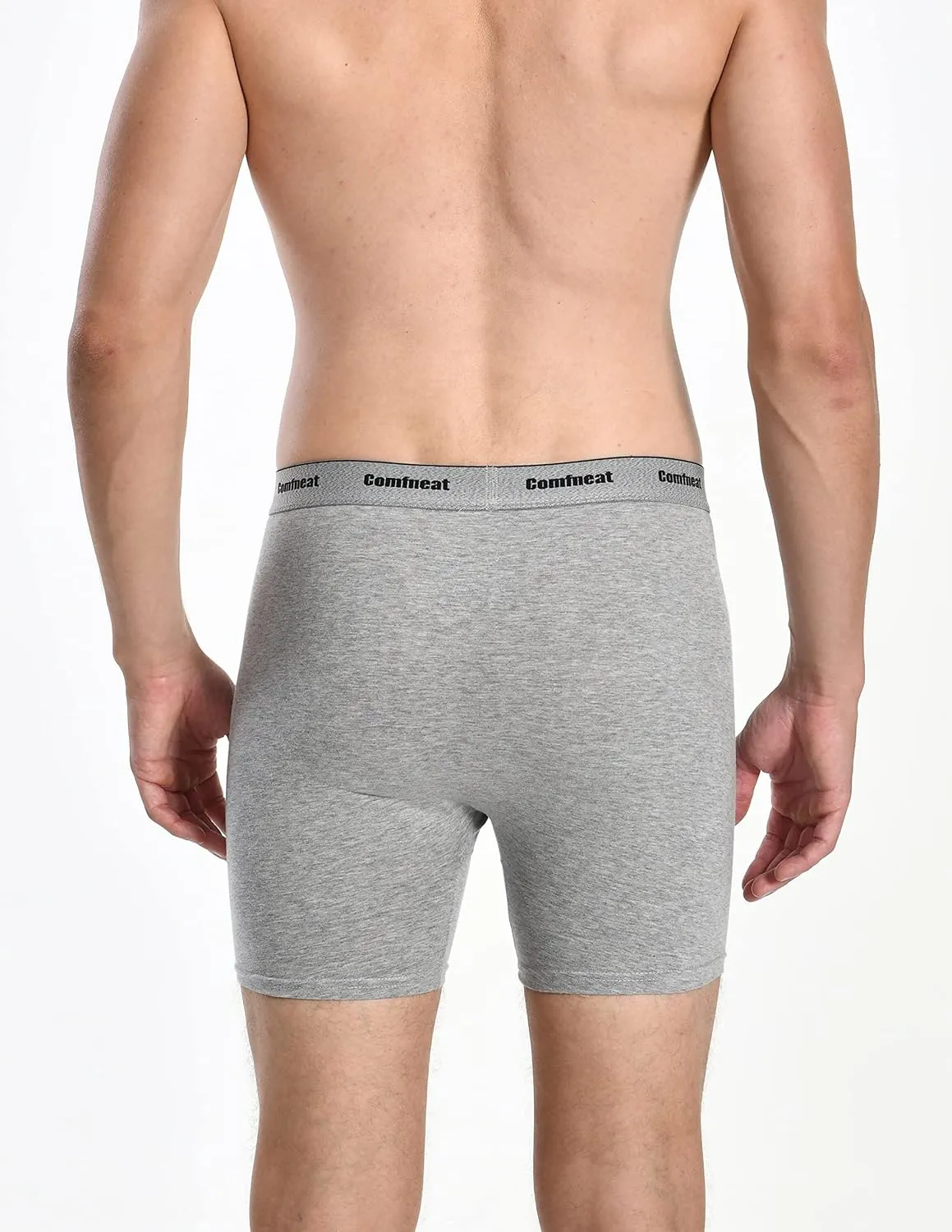 Comfneat Men's 6-Pack Boxer Briefs Soft Breathable Underwear S-XXL Open Fly