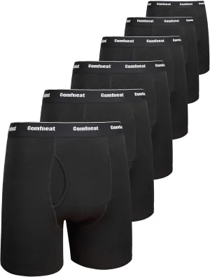 Comfneat Men's 6-Pack Boxer Briefs Soft Breathable Underwear S-XXL Open Fly