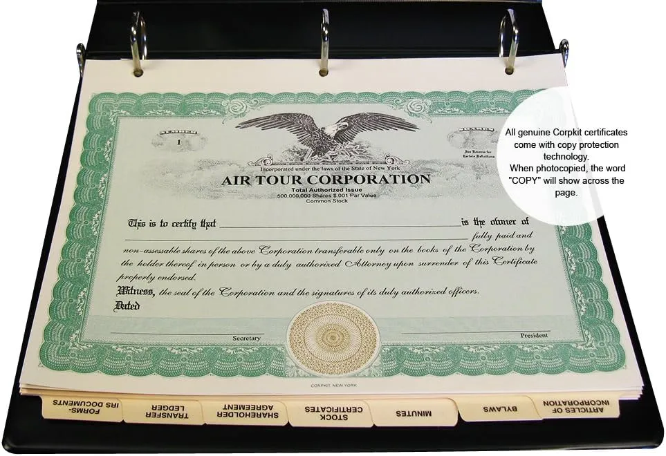 Corpkit Customized Thriftkit Corporate Kit with Operating Agreement, Burgundy Binder, Slipcase, Limited Liability Seal, Membership Certificates with Transfer Ledger-(LLC)