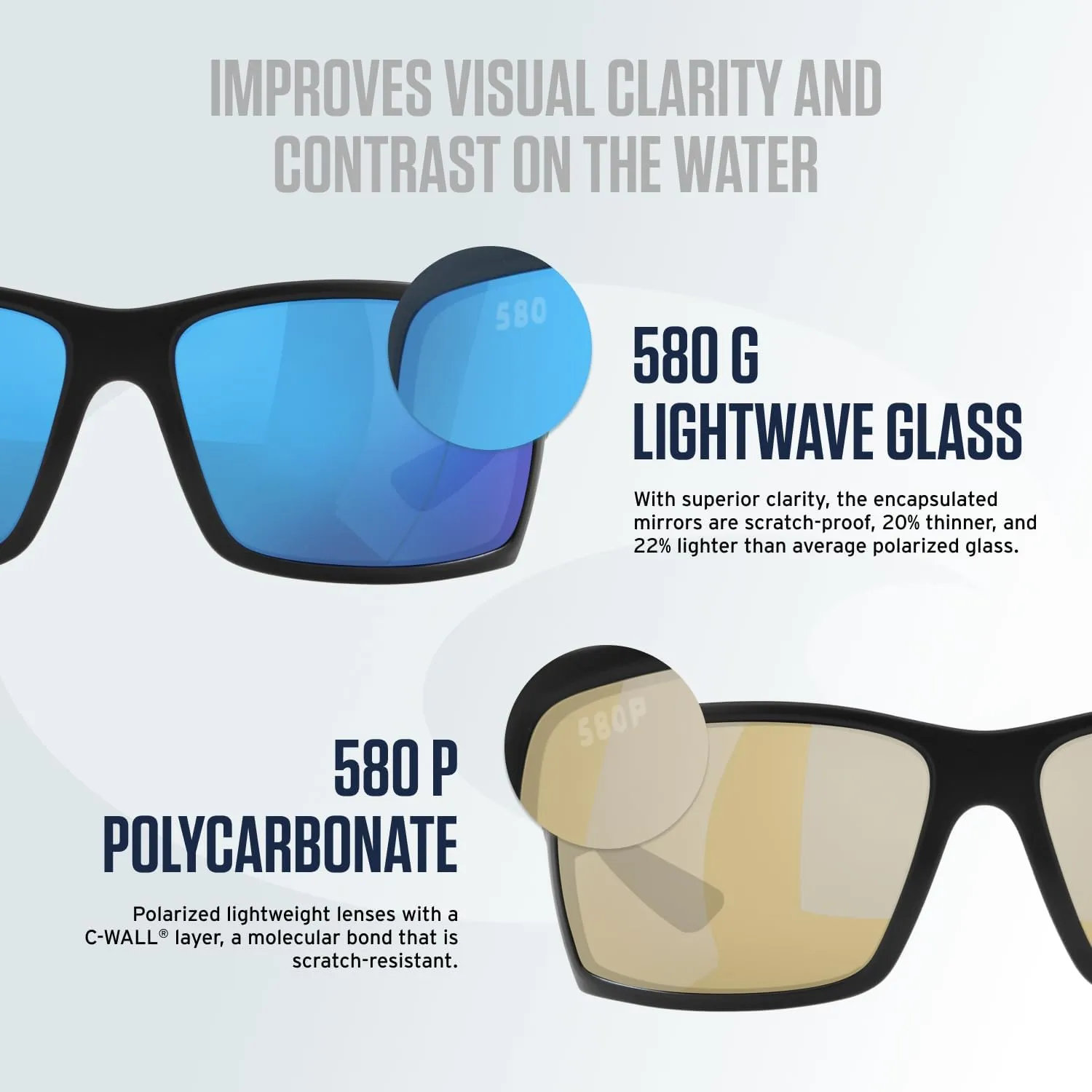 Costa Del Mar Women's Gannet Rectangular Sunglasses