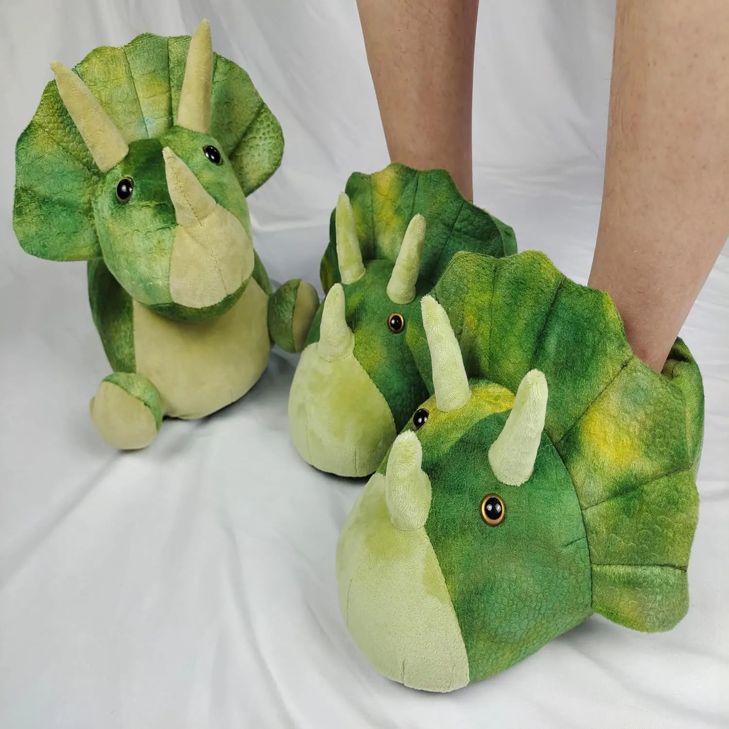 Cotton Hippo Slippers - Adult & Children Plush Animal Slippers - Gray